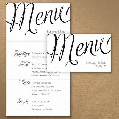 Menu Cards for Your Reception Tables | Nashville Outdoor Wedding ...