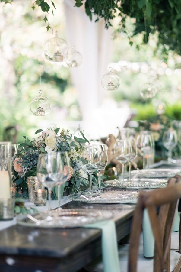 Organic luxe wedding with natural elements in Nashville, TN at outdoor garden wedding venue CJ's Off the Sqaure