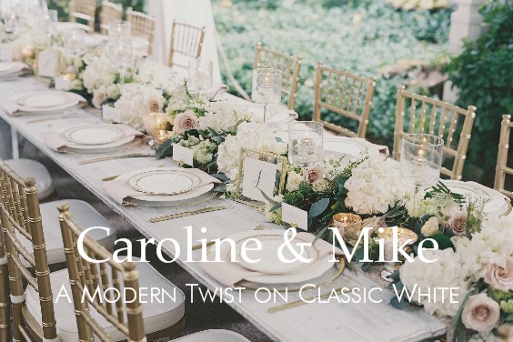 modern white garden wedding