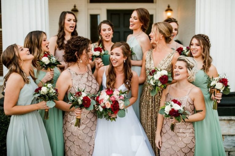 sage green and beige wedding
