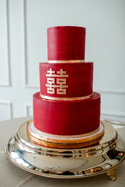 CJ's Off the Square | Buttercream Wedding Cake Nashville Chinese double happiness