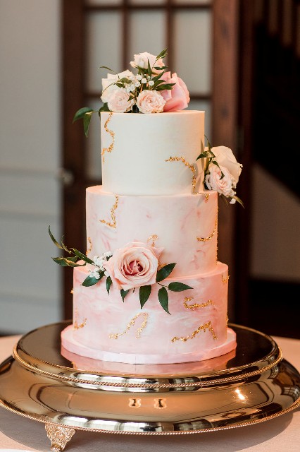CJ's Off the Square | Buttercream Wedding Cake Nashville ombre blush pink marble 