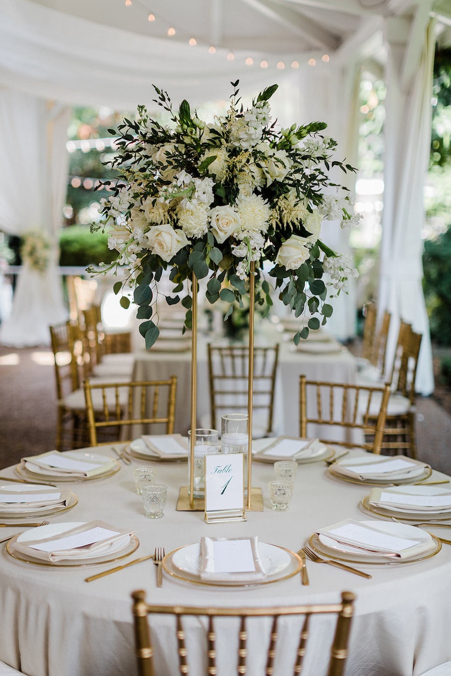 Ivory Wedding with Greenery and Candles at Franklin, TN Venue