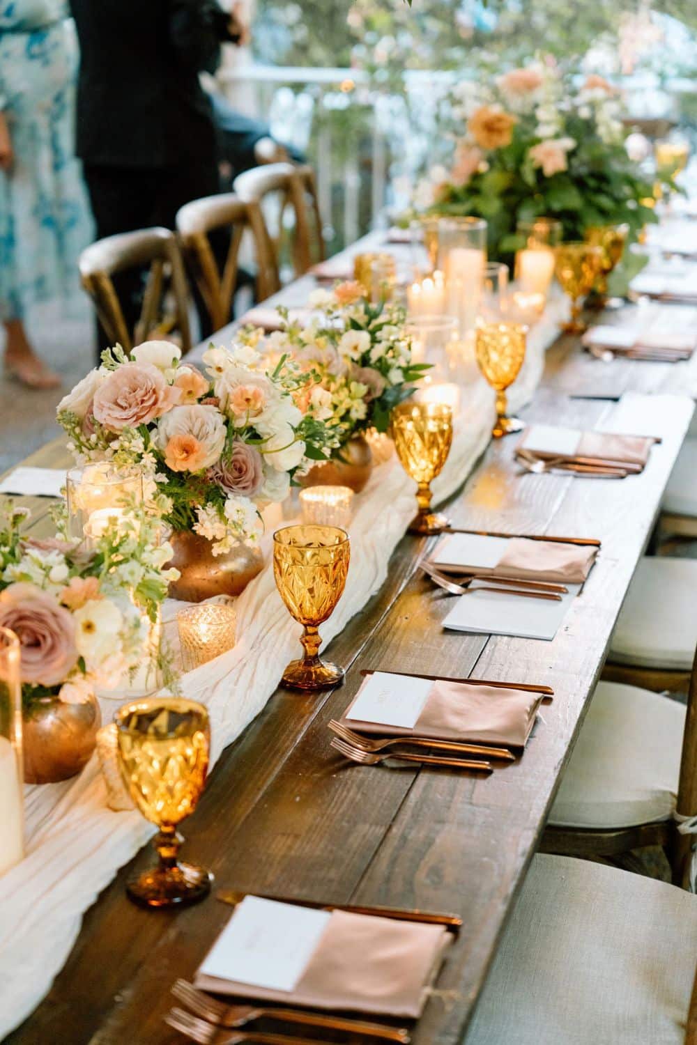 rich earth tones for outdoor wedding reception | CJ's Off the square