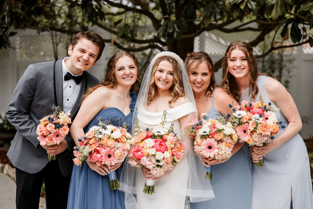 Spring Garden Wedding, Pinks, Blues | CJ's Off the Square, Franklin, TN