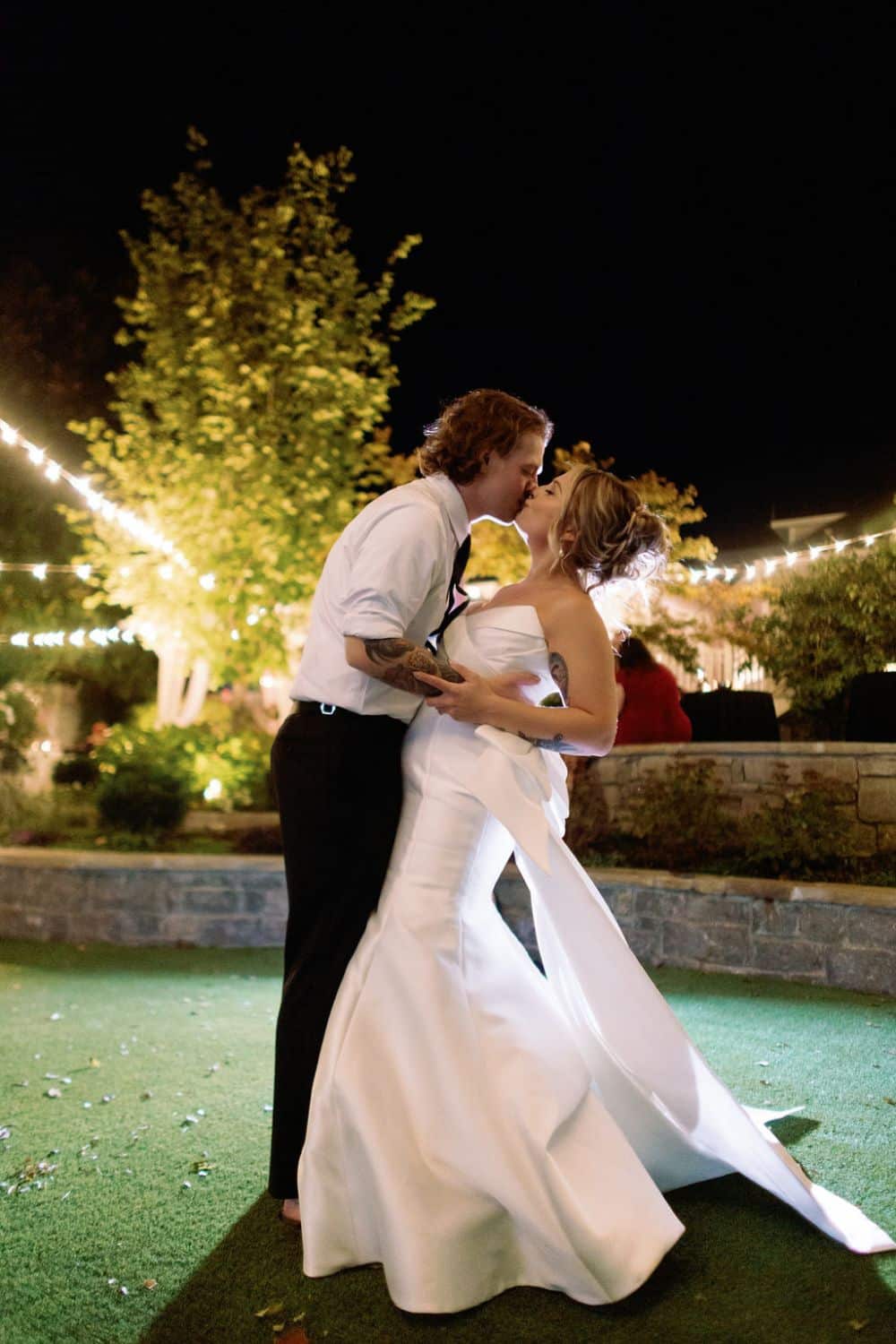 bride and groom kiss| CJ's Off the Square, Franklin, TN