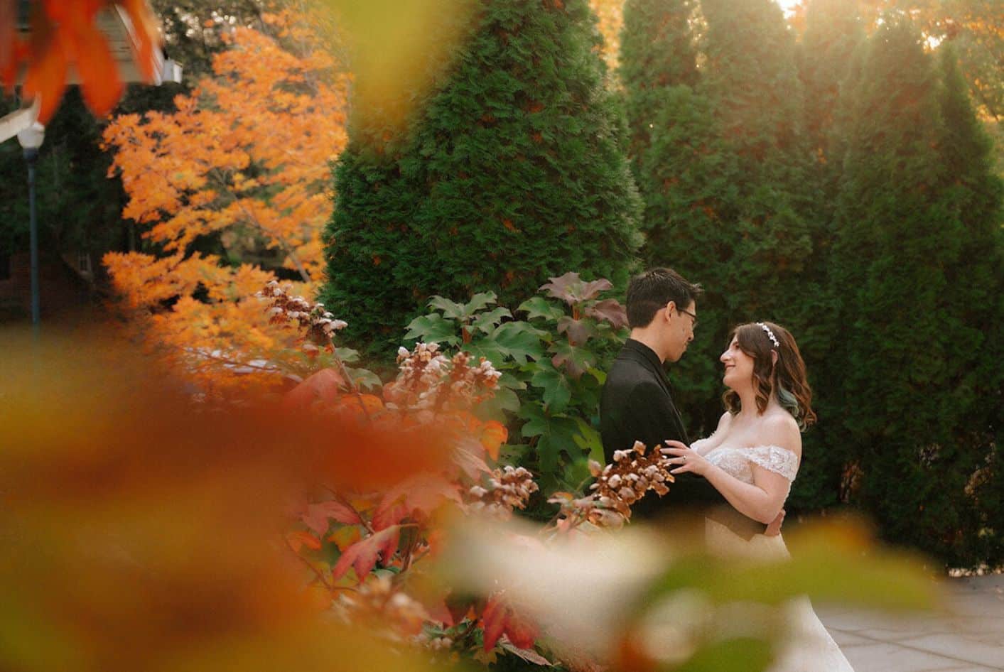 Moody Fall Garden Wedding in Black, Orange & Teal | October 26