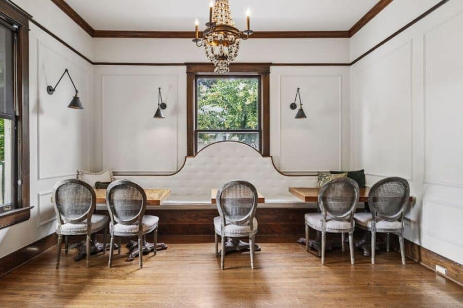 North Parlor inside the historic home at CJ’s Off the Square, showcasing architectural details and historic character