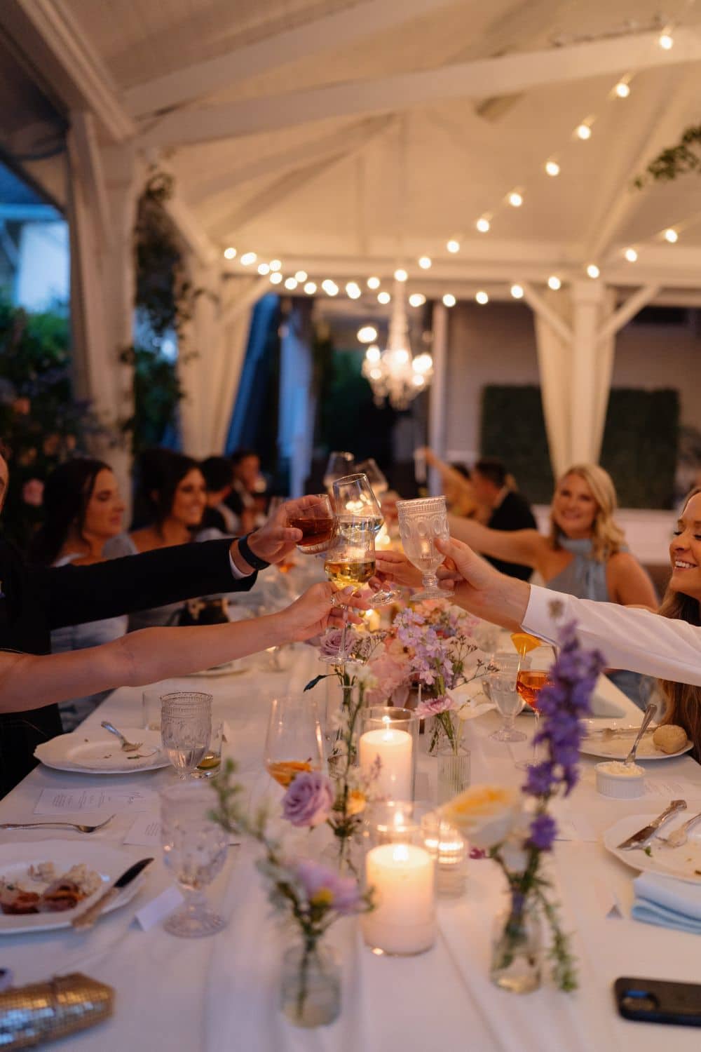 wedding party toast at rehearsal dinner in franklin, TN | CJ's Off the Square