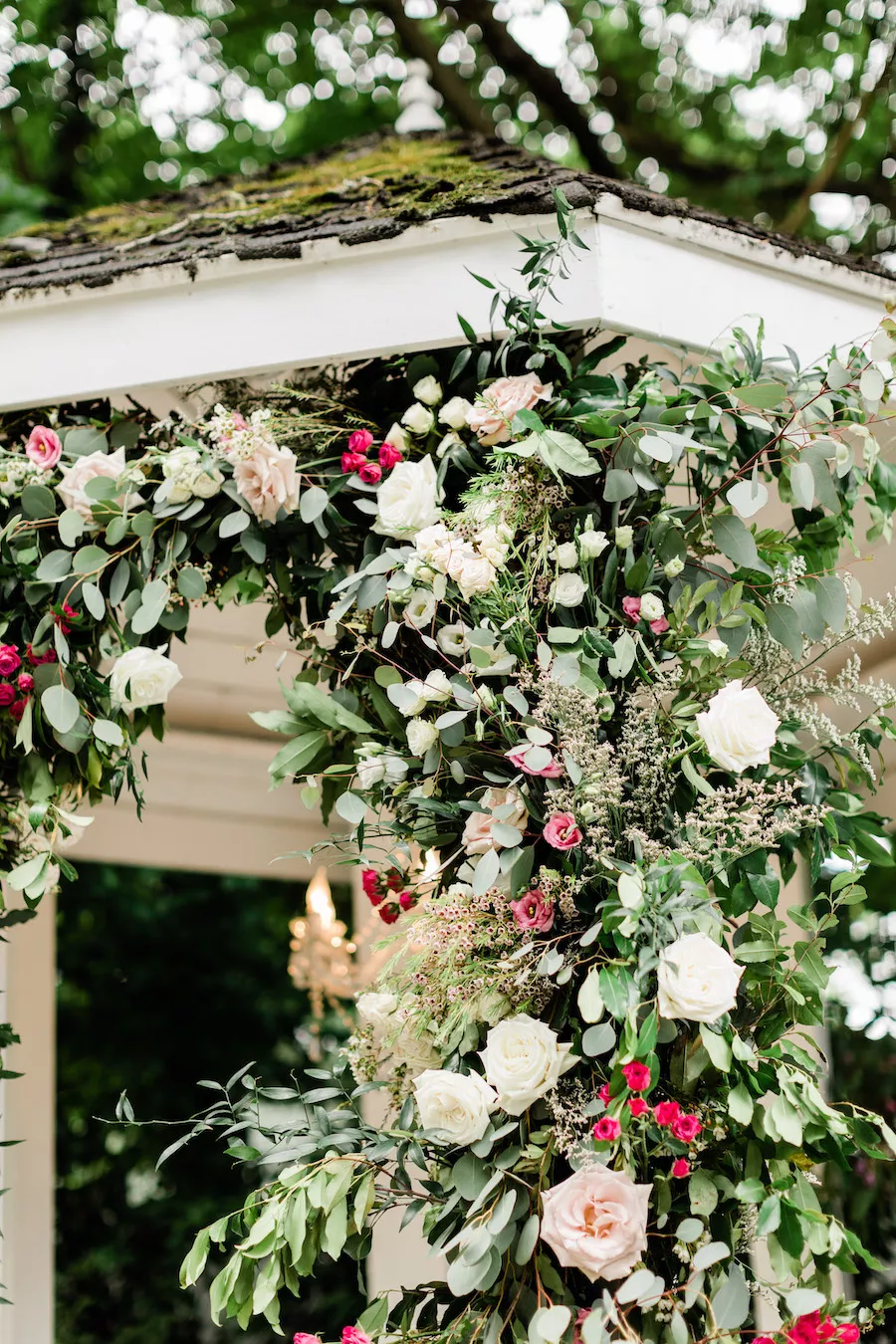 Ivory, Sage, Blush Wedding Colors with Greenery and Candles at Franklin, TN Venue