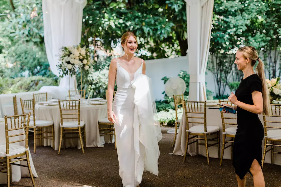 Outdoor Wedding Reception Near Nashville with Neutral Colors and Candles