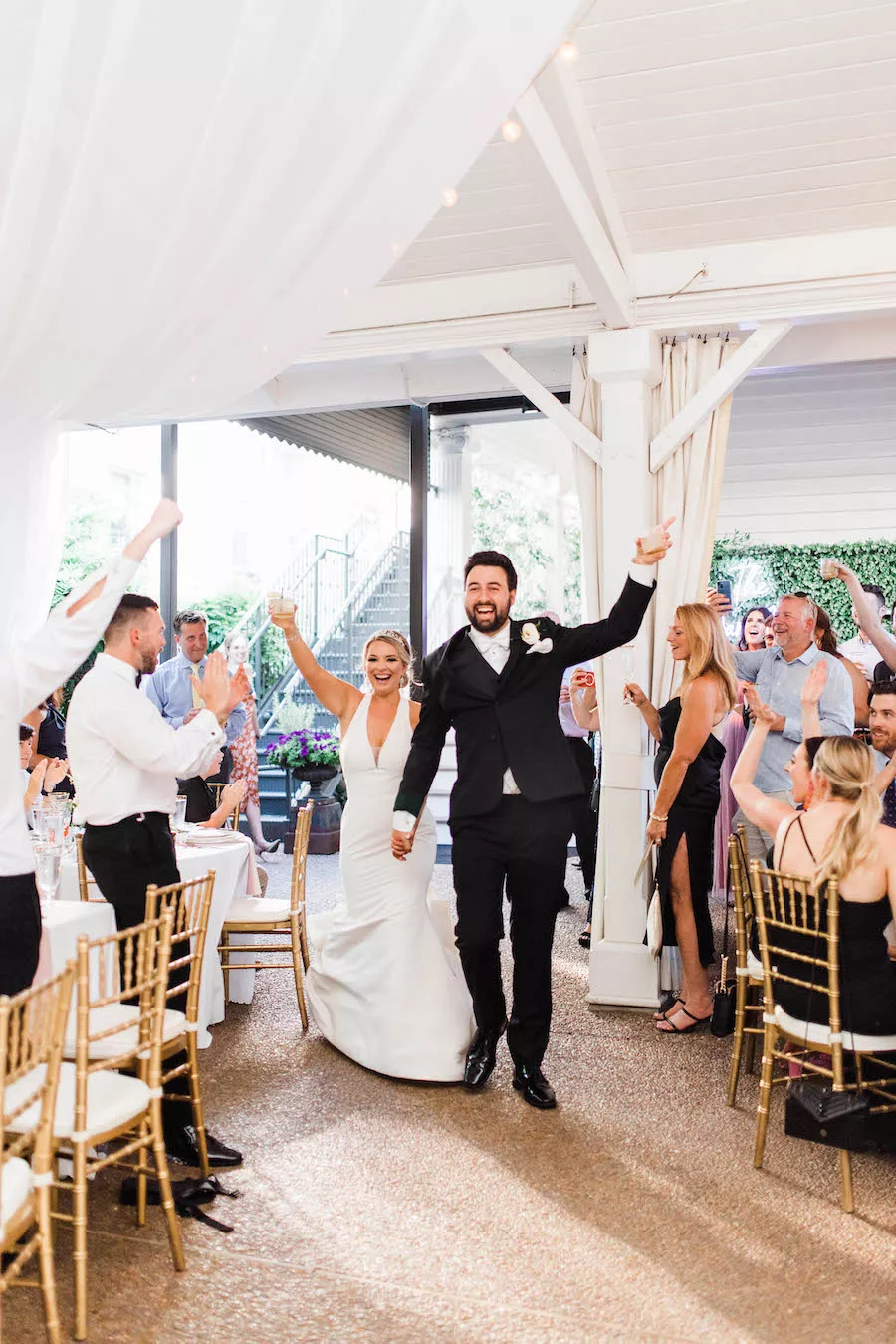 The entire wedding was a mix of lovely neutral tones including ivory, barely-there blush, and pops of white.