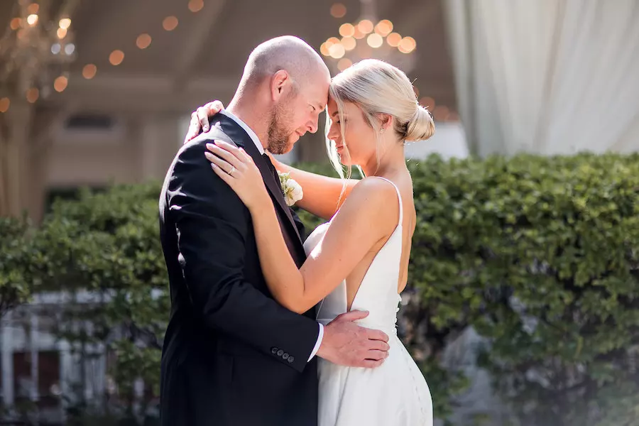 White, Ivory, Taupe Wedding Colors with Greenery and Candles at Franklin, TN Venue