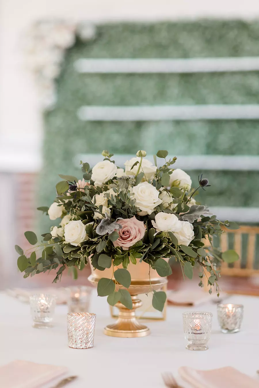 Outdoor Wedding Reception Near Nashville with Neutral Colors and Candles