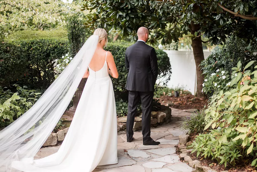 White, Ivory, Taupe Wedding Colors with Greenery and Candles at Franklin, TN Venue