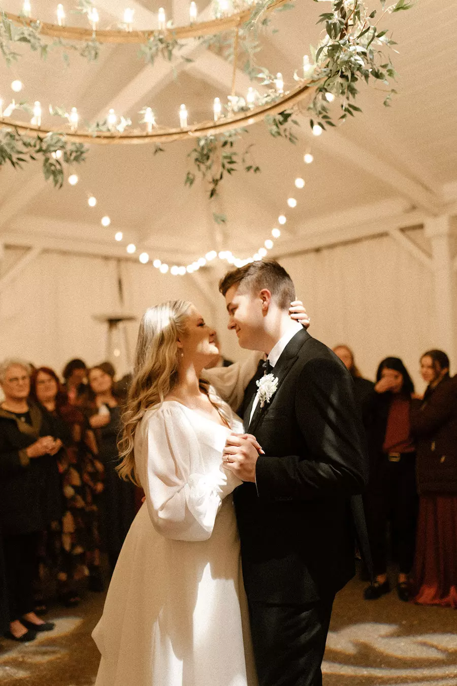 Outdoor Wedding Reception Near Nashville with Earth Tones and Candles