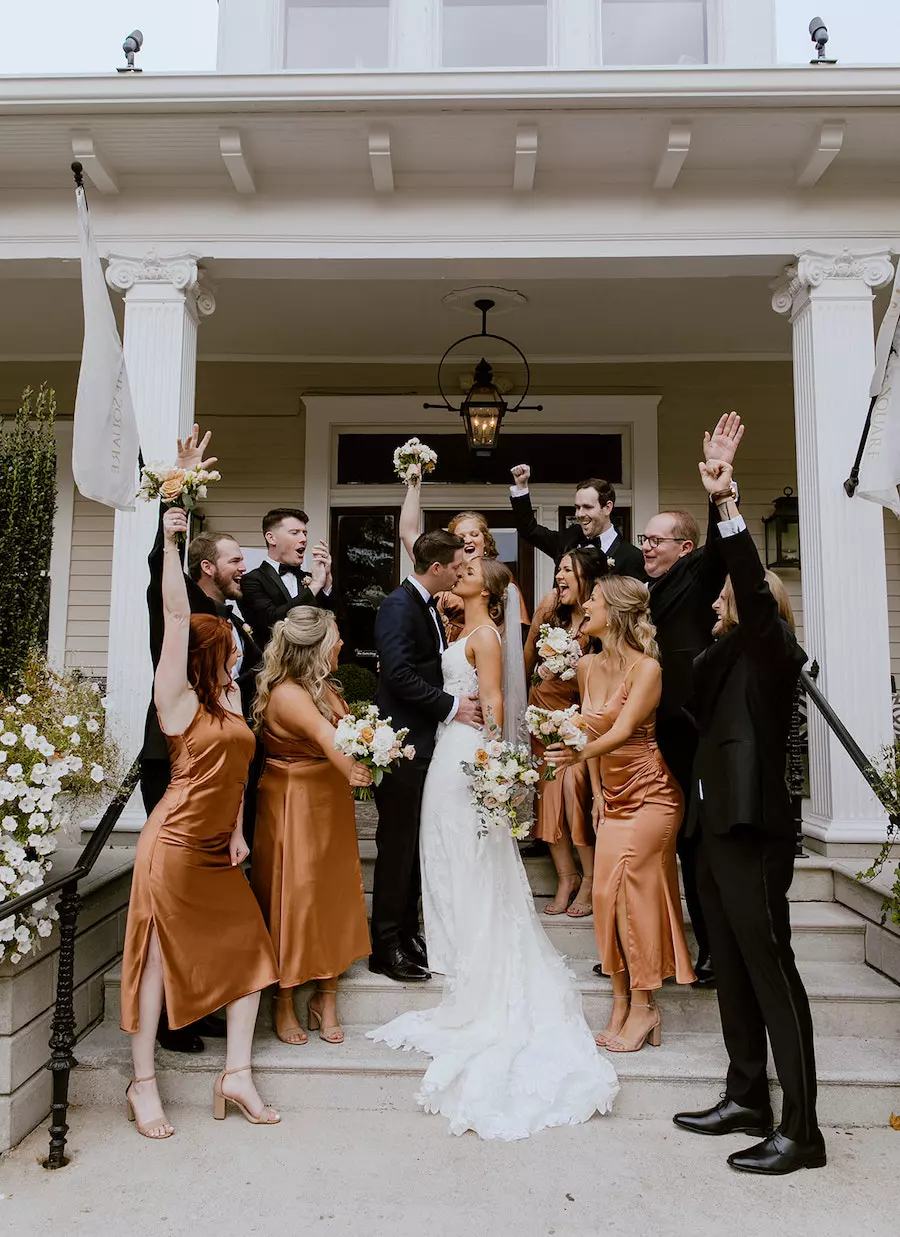 * Outdoor Wedding Reception Near Nashville with Neutral Colors and Candles