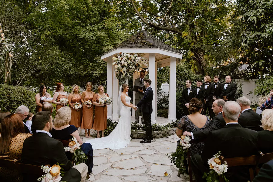 * Get inspired by this neutral wedding color palette from Nashville garden wedding venue CJ's Off the Square. 