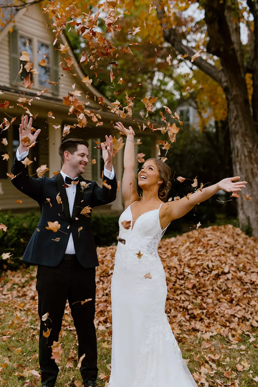 * Bride and groom walking through a romantic garden for their wedding ceremony at outdoor wedding venue CJ’s Off the Square (Franklin, TN). 