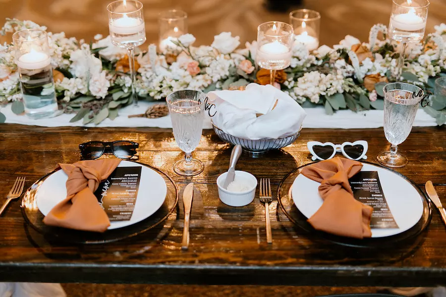 * Get inspired by this neutral wedding color palette from Nashville garden wedding venue CJ's Off the Square. 