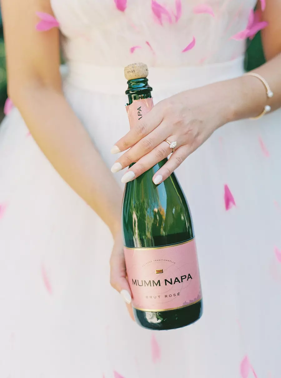 Outdoor Wedding Reception Near Nashville with Bright Pink, Blush, White, & Gold